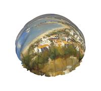 Una cuffia da a riutilizzabile di una città rurale - cuffia da a quotidiana a doppio strato impermeabile, elastica ed ecologica