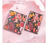 Una custodia Kobo trasparente, bella, fresca e adorabile, realizzata in materiale TPU trasparente con protezione anti-caduta, con motivo della serie di elementi rosa, adatta per i lettori di e-book Ko