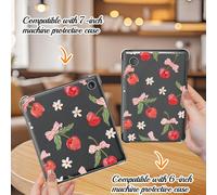 Una custodia per Kobo Clara Colour/BW 2024, Kobo Clara 2E, Kobo Libra Colour 2024, Kobo Libra 2, bella, delicata e fresca, con motivi di ciliegie e fiori, realizzata in TPU, un regalo romantico Frutta