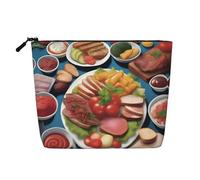 una deliziosa pochette per il trucco monostrato effetto lino con cerniera che assicura le tue esigenze quotidiane o di viaggio