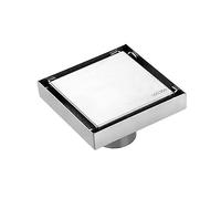 Una doccia quadrata in acciaio inossidabile Scarico doccia in acciaio inox 304, argento, più dimensioni, copertura reversibile 2 in 1, griglia rimovibile