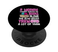 Una donna non può sopravvivere senza filato PopSockets PopGrip Adesivo
