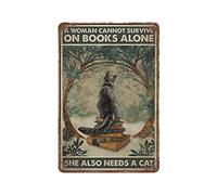 Una donna non può sopravvivere sui libri Targa in metallo Targa in alluminio vintage Targa in ferro Pittura Poster in latta per Bar Uomini Cave Cafe Garage all'aperto Decorazione della parete di casa