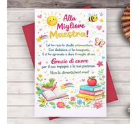 (Una e Una ) di Ringraziamento per l'Apprezzamento 'Insegnante Tema Colori Vivaci Design per Educatore a Scuola Fine Laurea Giornata di Apprezzamento del di on
