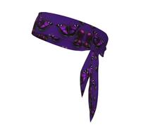 Una fascia per capelli viola prugna farfalla tennis cravatta fascia per capelli unisex Dry Head Tie fascia sportiva per basket, corsa, tennis