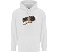 Una Felpa Uomo Divertente Con Un Gatto Che Spia Da Un Top Strappato