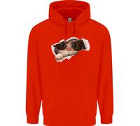 Una Felpa Uomo Divertente Con Un Gatto Che Spia Da Un Top Strappato