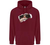 Una Felpa Uomo Divertente Con Un Gatto Che Spia Da Un Top Strappato