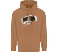 Una Felpa Uomo Divertente Con Un Gatto Che Spia Da Un Top Strappato