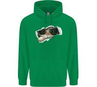 Una Felpa Uomo Divertente Con Un Gatto Che Spia Da Un Top Strappato