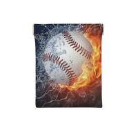 Una Foto Di Una Palla Da Baseball In Acqua E Fuoco, Spremere il portafoglio superiore da donna Borsa portaoggetti Piccola portamonete Portamonete