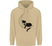 Una Gatto Che Legge Un Libro Sulla Luna Uomo Felpa