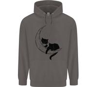 Una Gatto Che Legge Un Libro Sulla Luna Uomo Felpa