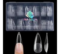 UNA GELLA Long Stiletto Gel Nail Tips Full Cover 120pcs Half Matte Nail Tips Long Stiletto Almond Fake Clear Nails Tips S tiletto Press on Nails for Nail Extensions Home Nail Art Salon 12 Sizes