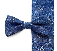 UNA Germany Cravatta a farfalla In seta con fazzoletto Blu Argento 82861214