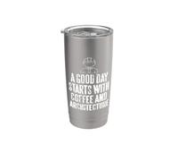 Una giornata perfetta inizia con caffè e architettura Bicchiere termico in acciaio inox doppia parete