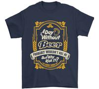 Una Giornata Senza Birra? Maglietta Divertente Uomo 100% Cotone