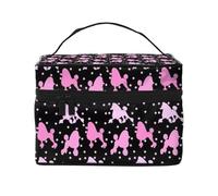 Una gran quantità di barboncini rosa, Borsa per il trucco Borsa per cosmetici Borsa da toilette da viaggio portatile Astuccio per matite Astuccio da toilette