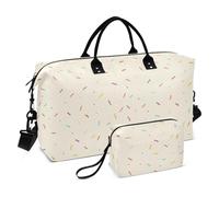 Una grande borsa minimalista con illustrazione pastello di piccole spruzzature sparse Borsa da viaggio per la notte Borsa sportiva con tracolla regolabile per viaggi d'affari multifunzionale