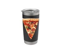 una grande fetta di pizza Bicchiere termico in acciaio inox doppia parete