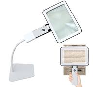 Una lente d'ingrandimento 5x con luce e supporto, una lente d'ingrandimento da tavolo 2 in 1 con luce che consente un uso a mani libere ed è adatta per anziani, hobby creativi e progetti fai da te.