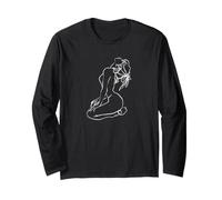 Una Linea Corpo di Una Donna Disegno Linea Tratto Maglia a Manica