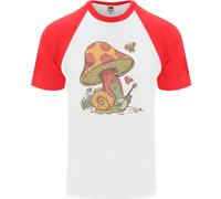 Una Lumaca Che Suona Il Banjo Sotto Un Fungo T-Shirt Baseball Uomo S/S