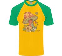 Una Lumaca Che Suona Il Banjo Sotto Un Fungo T-Shirt Baseball Uomo S/S