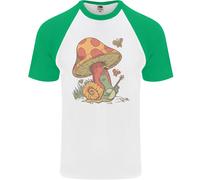 Una Lumaca Che Suona Il Banjo Sotto Un Fungo T-Shirt Baseball Uomo S/S