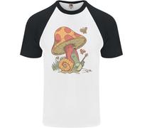 Una Lumaca Che Suona Il Banjo Sotto Un Fungo T-Shirt Baseball Uomo S/S