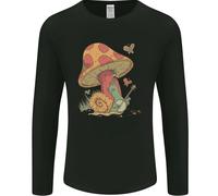Una Lumaca Che Suona Il Banjo Sotto Un Fungo Uomo Manica Lunga T-Shirt