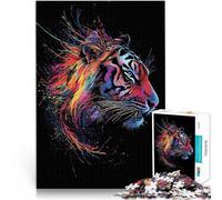 Una maestosa tigre con la criniera che turbina nel vento Puzzle 1000 pezzi per adolescenti Gioco intellettuale Giocattoli per la decorazione della casa 38x26cm