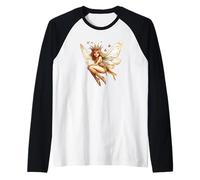 Una magica principessa delle fate con una corona scintillante e un ciondolo Maglia con Maniche Raglan