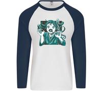 Una Maglietta Baseball L/S Di Halloween Per Uomo Con Orsetto Teddy Zombie Gotico