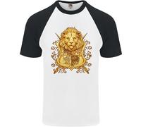 Una Maglietta Baseball S/S Con Scudo Araldico Leone Per Uomo