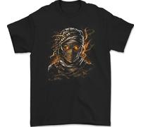 Una Maglietta Con Occhi Malvagi Di Mummia Egiziana Uomo 100% Cotone