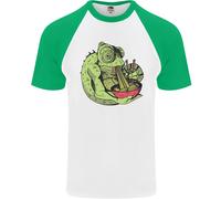 Una Maglietta Da Baseball S/S Per Uomo Con Camaleonte Che Mangia Ramen