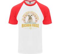 Una Maglietta Da Baseball S/S Per Uomo Con Cane Bichon Frise