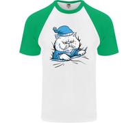 Una Maglietta Da Baseball S/S Per Uomo Con Gatto Nel Letto Sotto Il Duvet