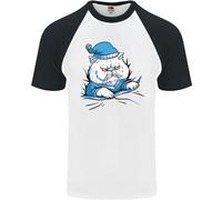 Una Maglietta Da Baseball S/S Per Uomo Con Gatto Nel Letto Sotto Il Duvet