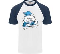 Una Maglietta Da Baseball S/S Per Uomo Con Gatto Nel Letto Sotto Il Duvet