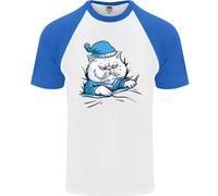 Una Maglietta Da Baseball S/S Per Uomo Con Gatto Nel Letto Sotto Il Duvet