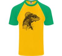Una Maglietta Da Baseball S/S Per Uomo Con Iguana E Lucertola Steampunk