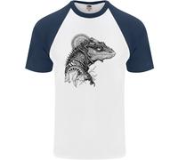 Una Maglietta Da Baseball S/S Per Uomo Con Iguana E Lucertola Steampunk