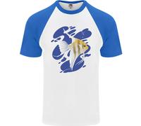 Una Maglietta Da Baseball S/S Per Uomo Con Pesce Angelo Nell'Oceano