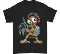 Una Maglietta Da Uomo Con Gallina Di Fattoria Funky 100% Cotone