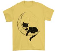 Una Maglietta Da Uomo Con Un Gatto Che Legge Un Libro Sulla Luna 100% Cotone