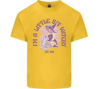 Una Maglietta Divertente Da Strega Per Bambini Con Gatto Per Halloween