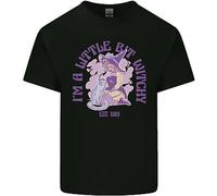 Una Maglietta Divertente Da Strega Per Bambini Con Gatto Per Halloween