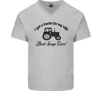 Una Maglietta In Cotone A V Per Uomini Divertente Per Agricoltori Per Mia Moglie